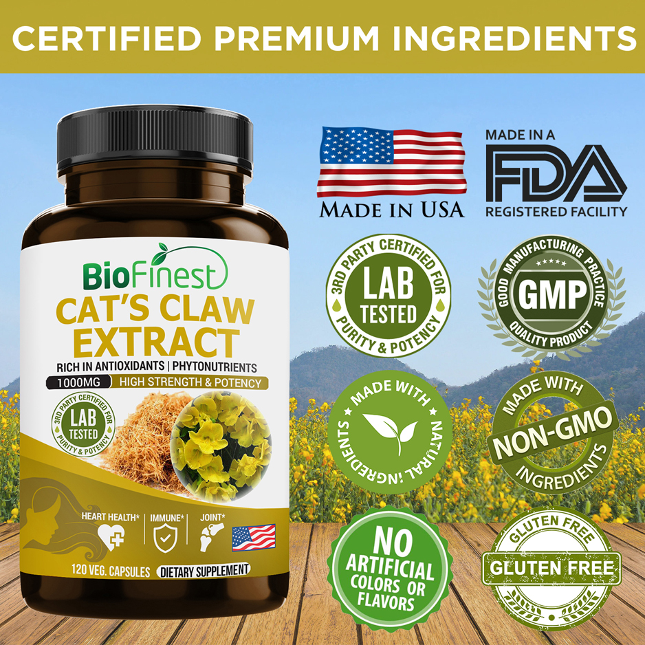  Cat s  Claw  Extract 1000mg Supplement  For Immune System 